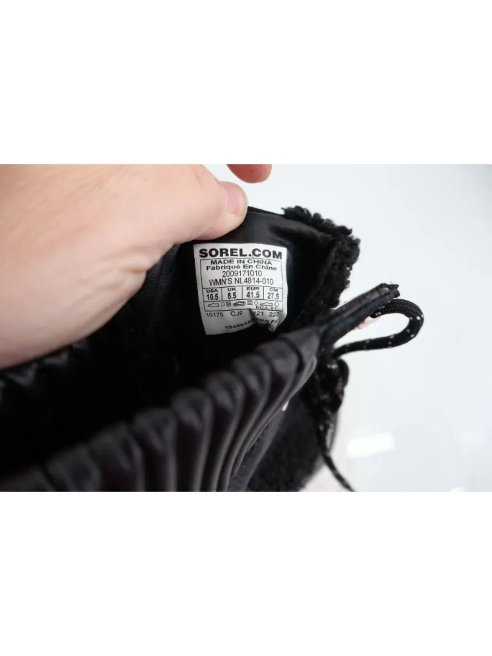 Sorel BREX Heel Cozy Boot Women's 10.5 Black Chunky Lug Sole Leather Fleece Lace